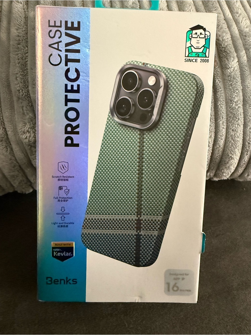 Green Kevlar-Style Protective Phone Case